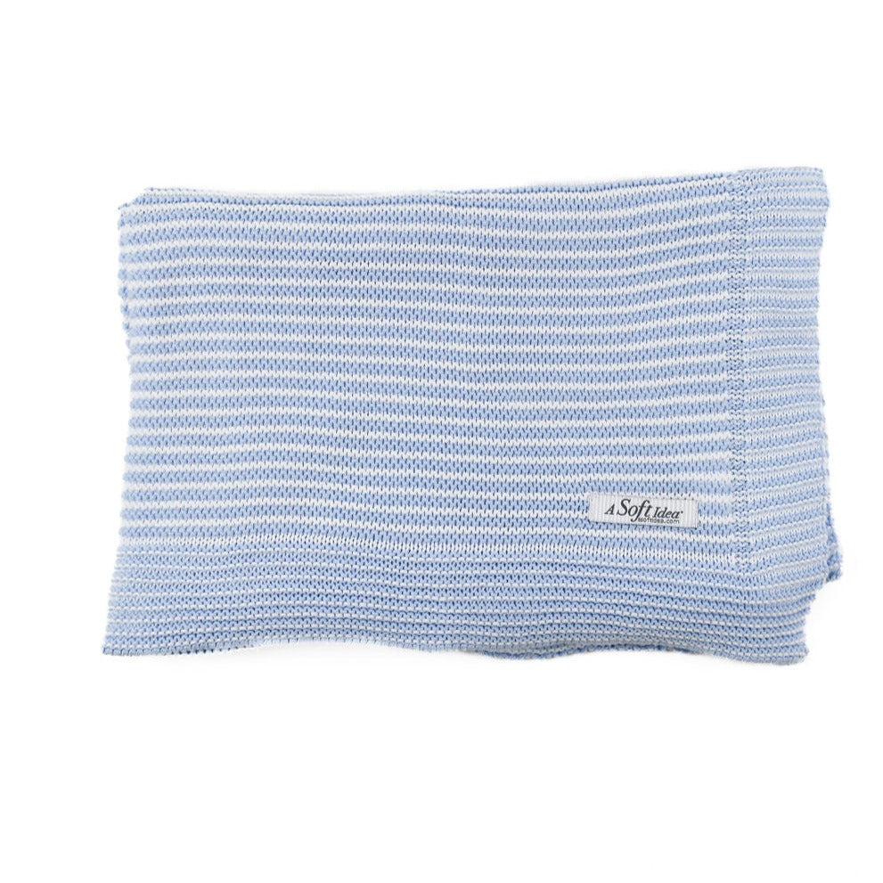 A Soft Idea Blue & White Stripe Blanket