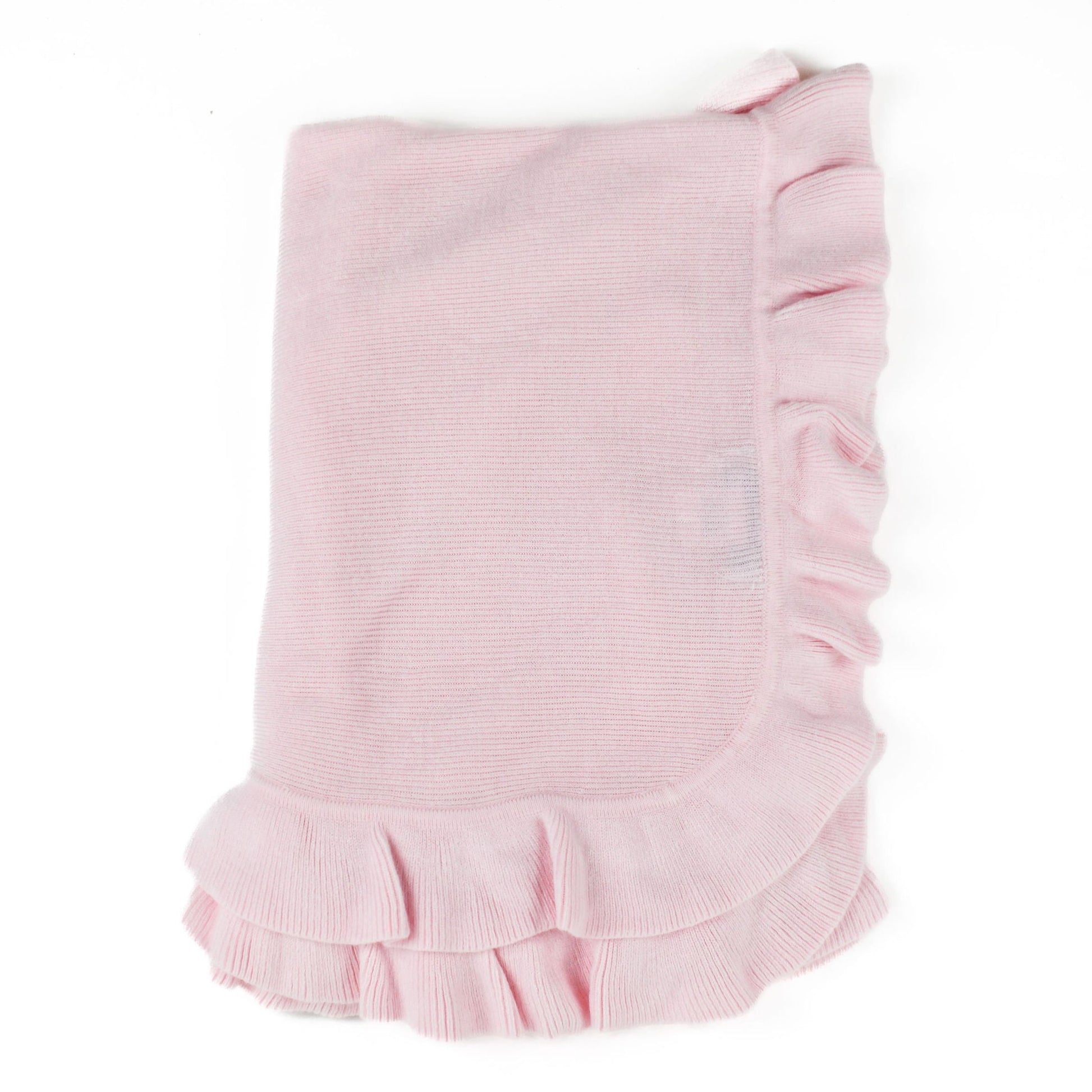 Cashmere like Jersey Knit Ruffle Blanket made by A Soft Idea.