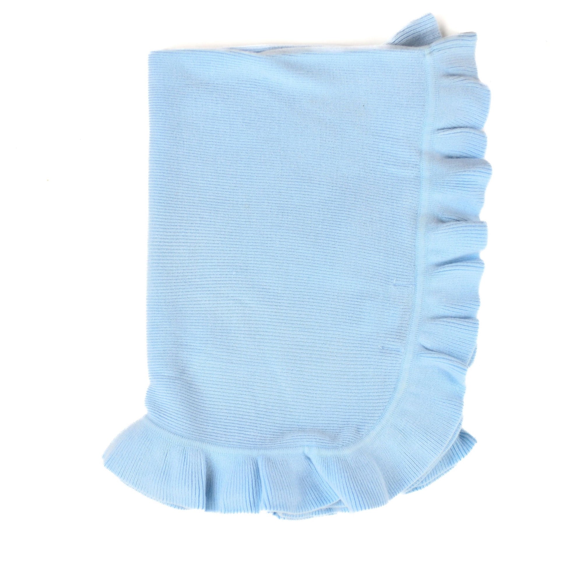 Cashmere like Jersey Knit Ruffle Blanket made by A Soft Idea.