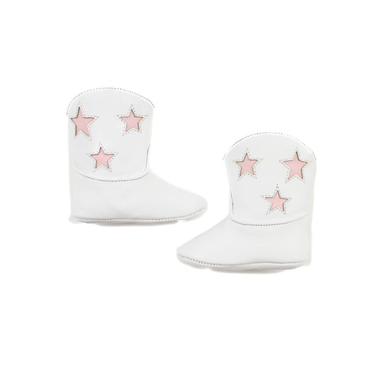 Spark White and Pink Baby Cowboy Boots