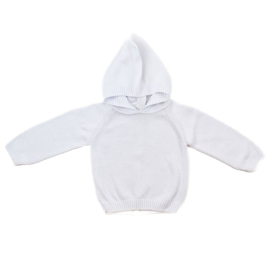 White Zip Back Hoodie with Raglan Sleeve made by A Soft Idea.