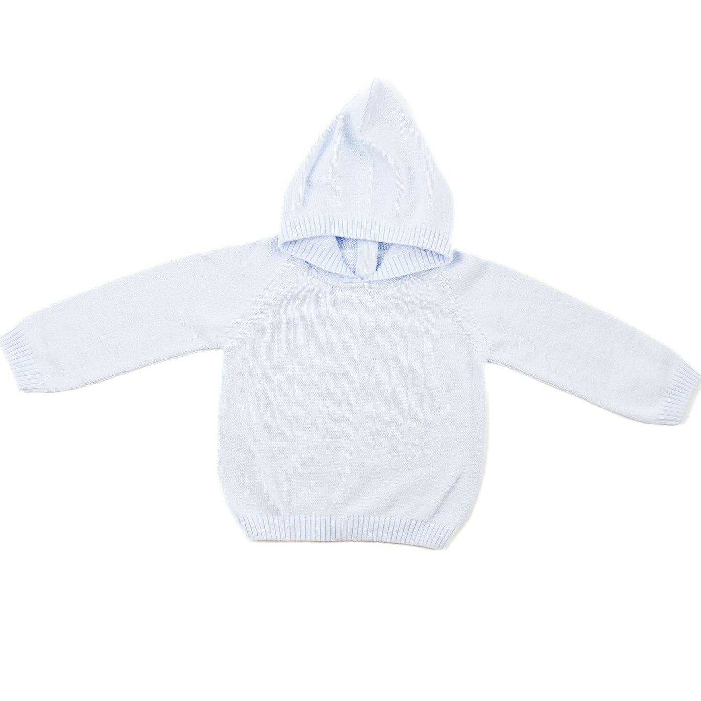 Blue Zip Back Hoodie with Raglan Sleeve made by A Soft Idea.