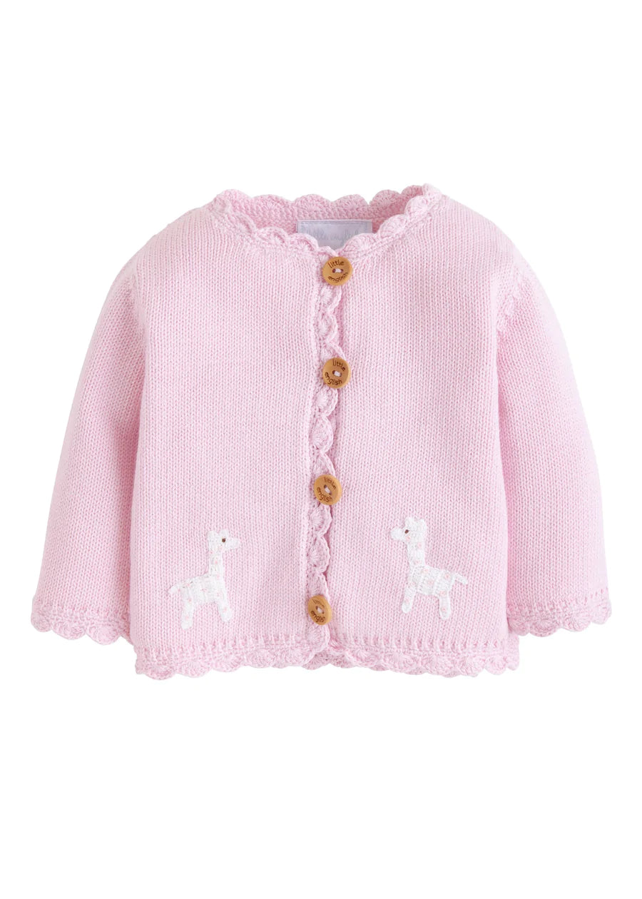 Little English Girls Giraffe Crochet Sweater JoJo Mommy Dallas Children's Boutique