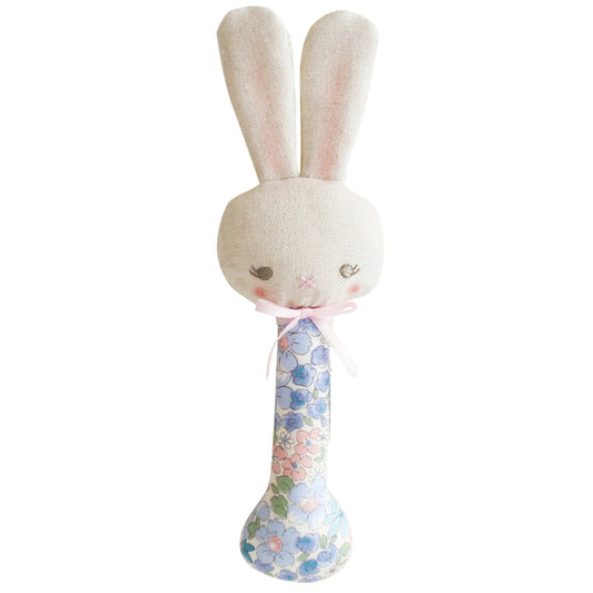 Alimrose Bunny Stick Rattle - Liberty Blue