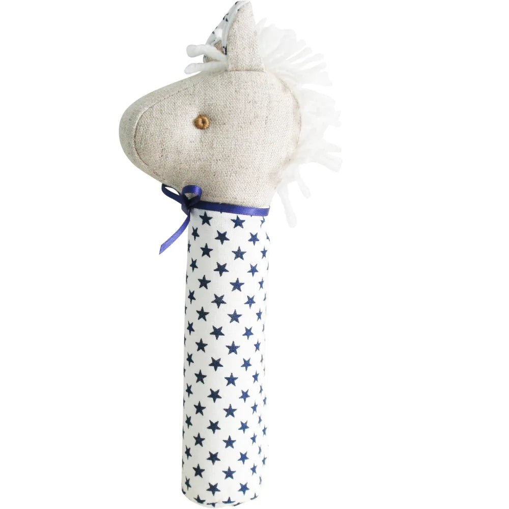 Alimrose Horse Squeaker - White and Navy Star