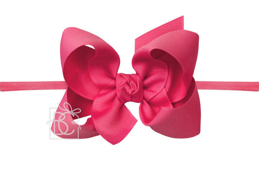 Beyond Creations Large Grosgrain Bow  on Baby Headband