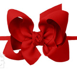 Large Grosgrain Bow on Baby Headband - Red