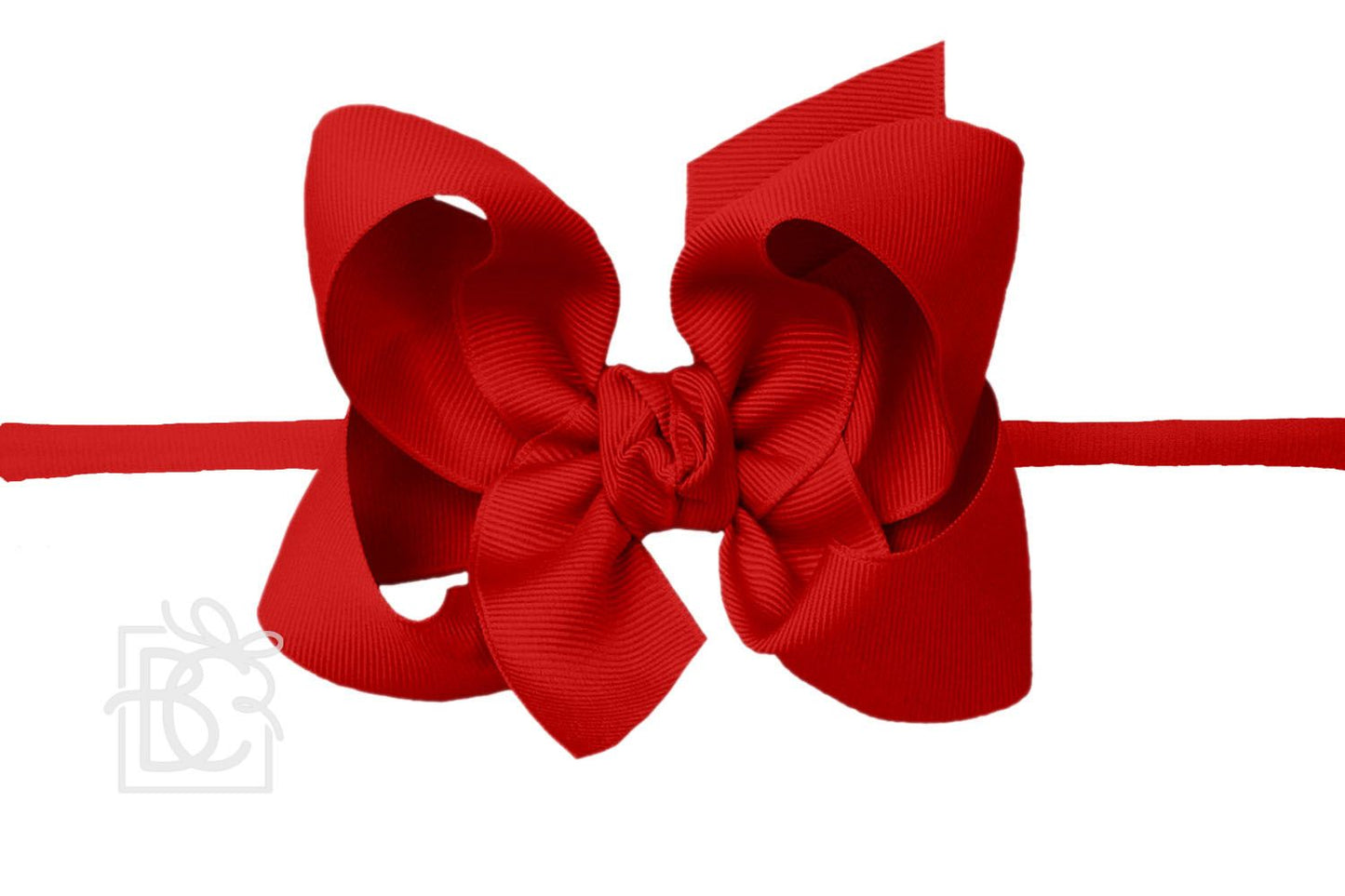 Large Grosgrain Bow on Baby Headband - Red