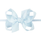 Medium Grosgrain Bow on Baby Headband - Millennium Blue