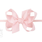 Medium Grosgrain Bow on Baby Headband - Light Pink