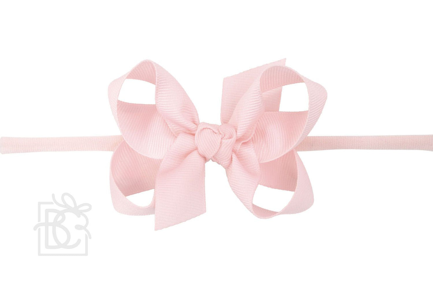 Medium Grosgrain Bow on Baby Headband - Light Pink