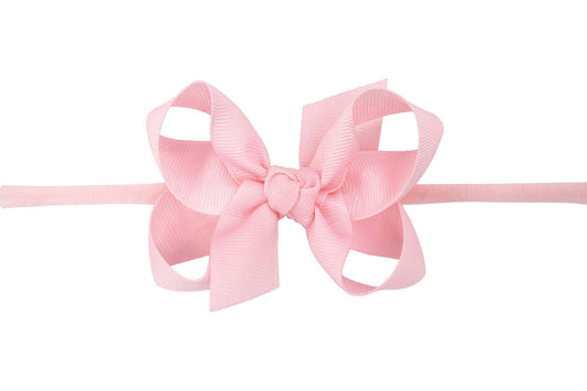 Medium Grosgrain Bow on Baby Headband - Pink