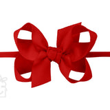 Medium Grosgrain Bow on Baby Headband - Red