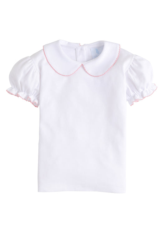 Little English Girls Peter Pan Blouse - Light Pink