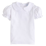 Little English Girls Peter Pan Blouse - White
