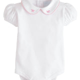 Little English Pinpoint Onesie - Bow