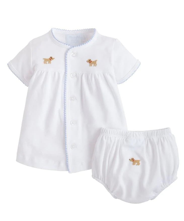 Little English Pinpoint Layette Knit Set - Lab