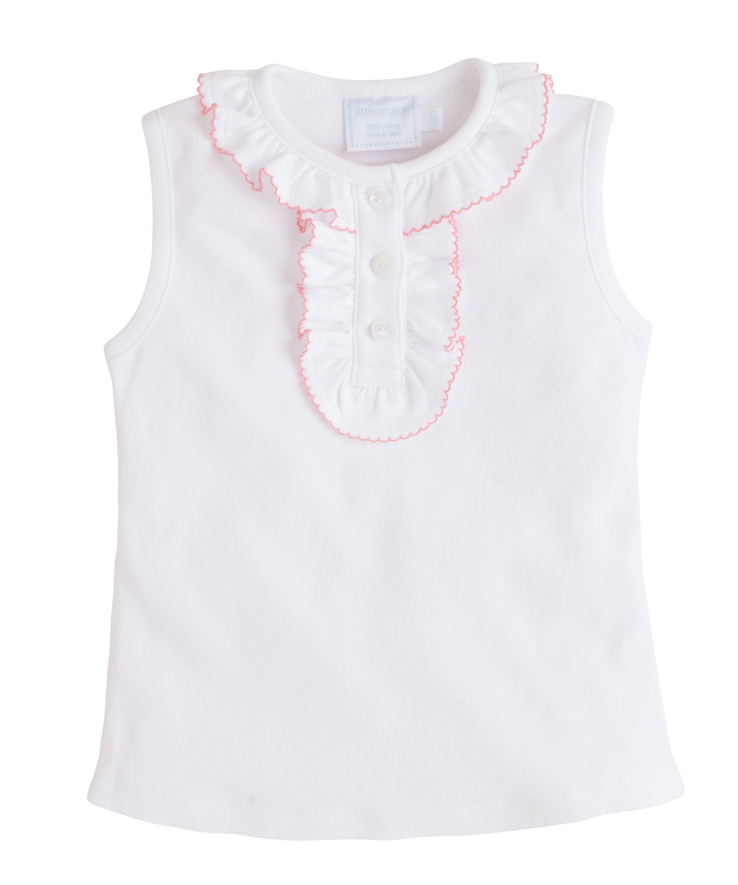 Little English Ruffled Henley - Light Pink