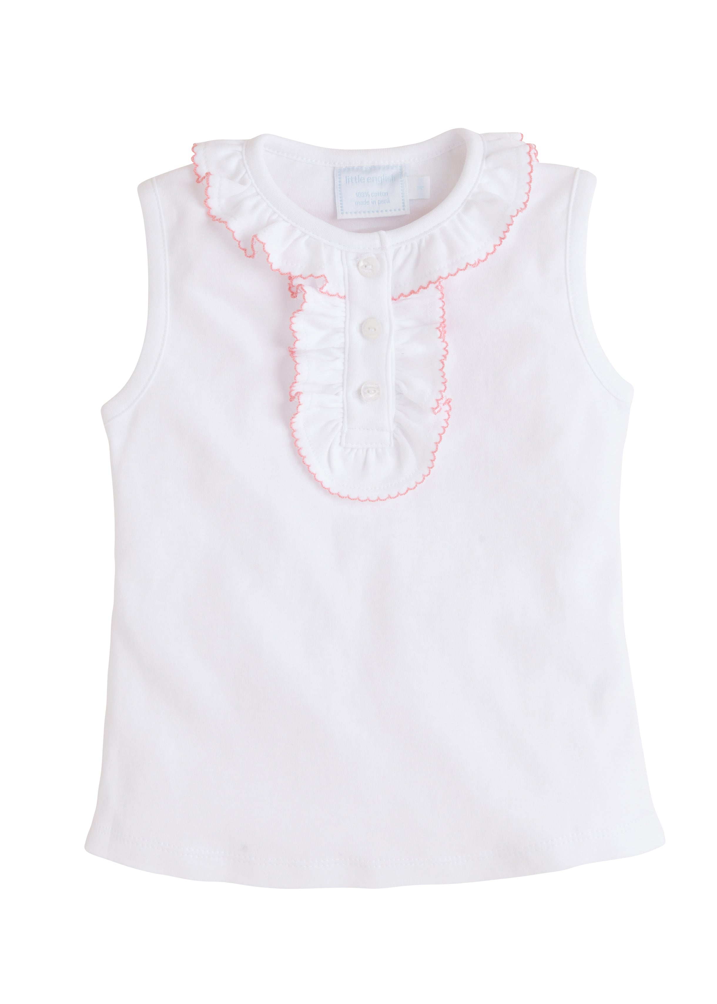 Little English Ruffled Henley - Light Pink