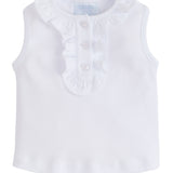 Little English Ruffled Henley - White