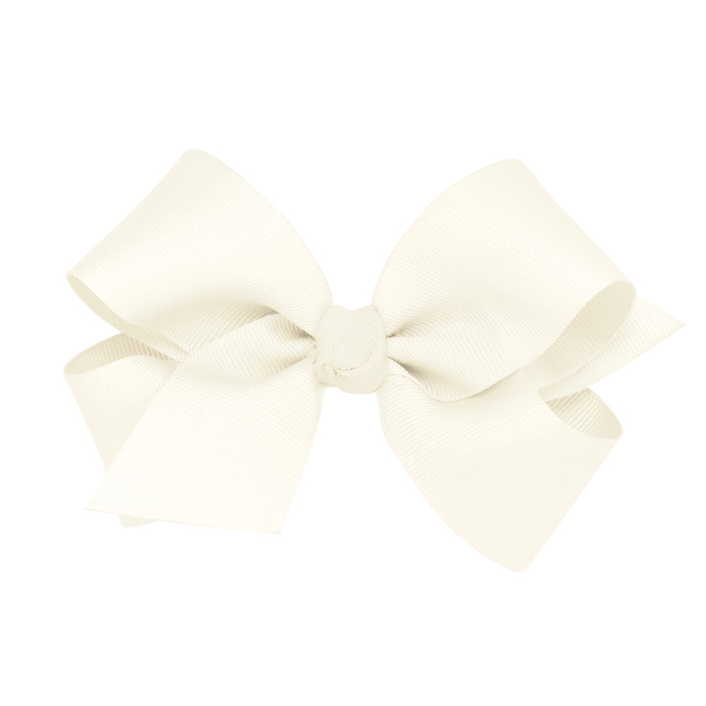 Wee Ones Medium Grosgrain Hair Bow with Center Knot  - Antique White