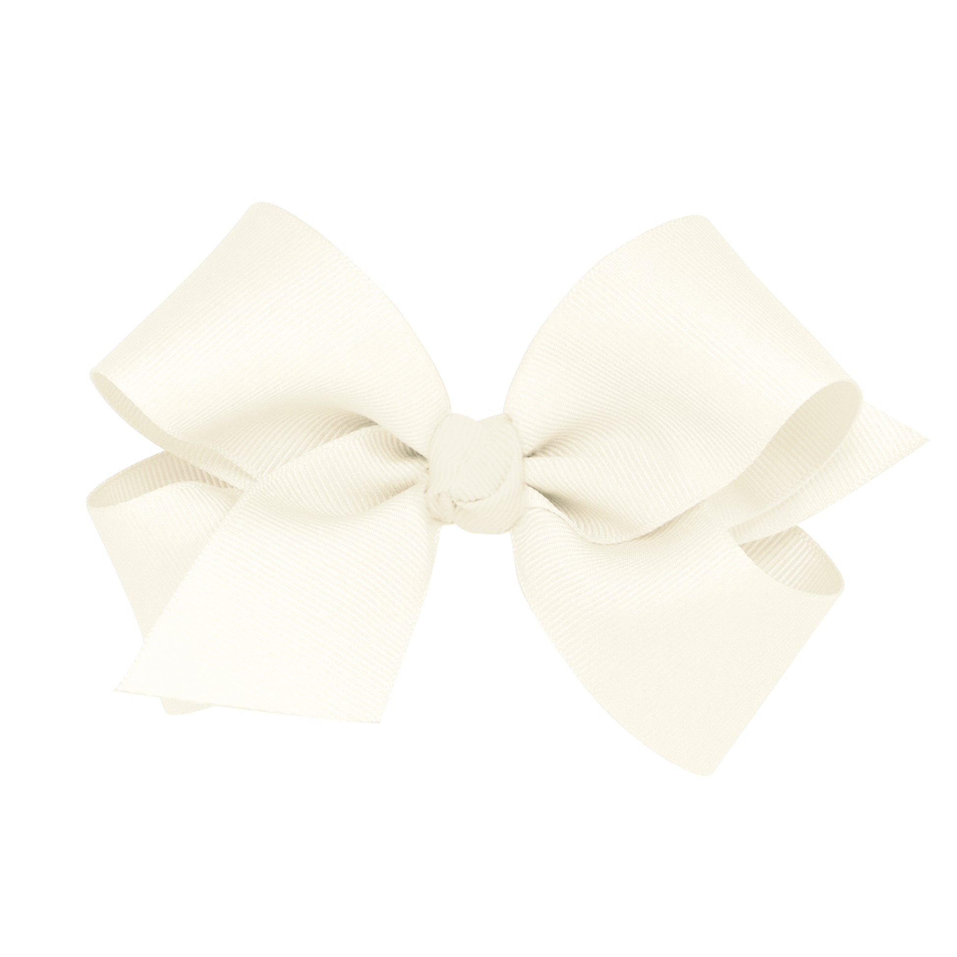 Wee Ones Medium Grosgrain Hair Bow with Center Knot  - Antique White