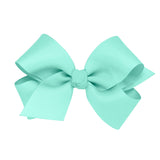 Medium Grosgrain Hair Bow with Center Knot - New Aqua
