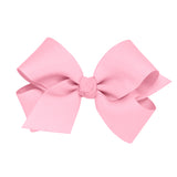 Medium Grosgrain Hair Bow with Center Knot - Pearl Pink