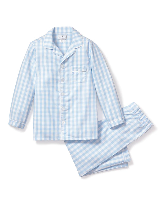 Petite Plume Light Blue Gingham Pajama Set