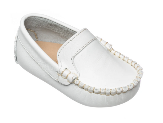 white moccasin shoes for boys by elephantito