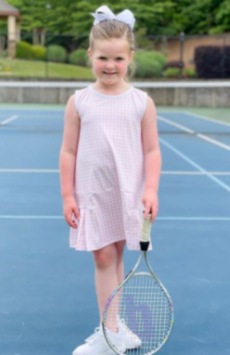 Penny Pink Gingham Tennis Dress by James & Lottie