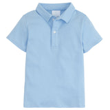 Little English Short Sleeve Solid Polo - Light Blue