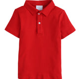 Little English Short Sleeve Solid Polo - Red