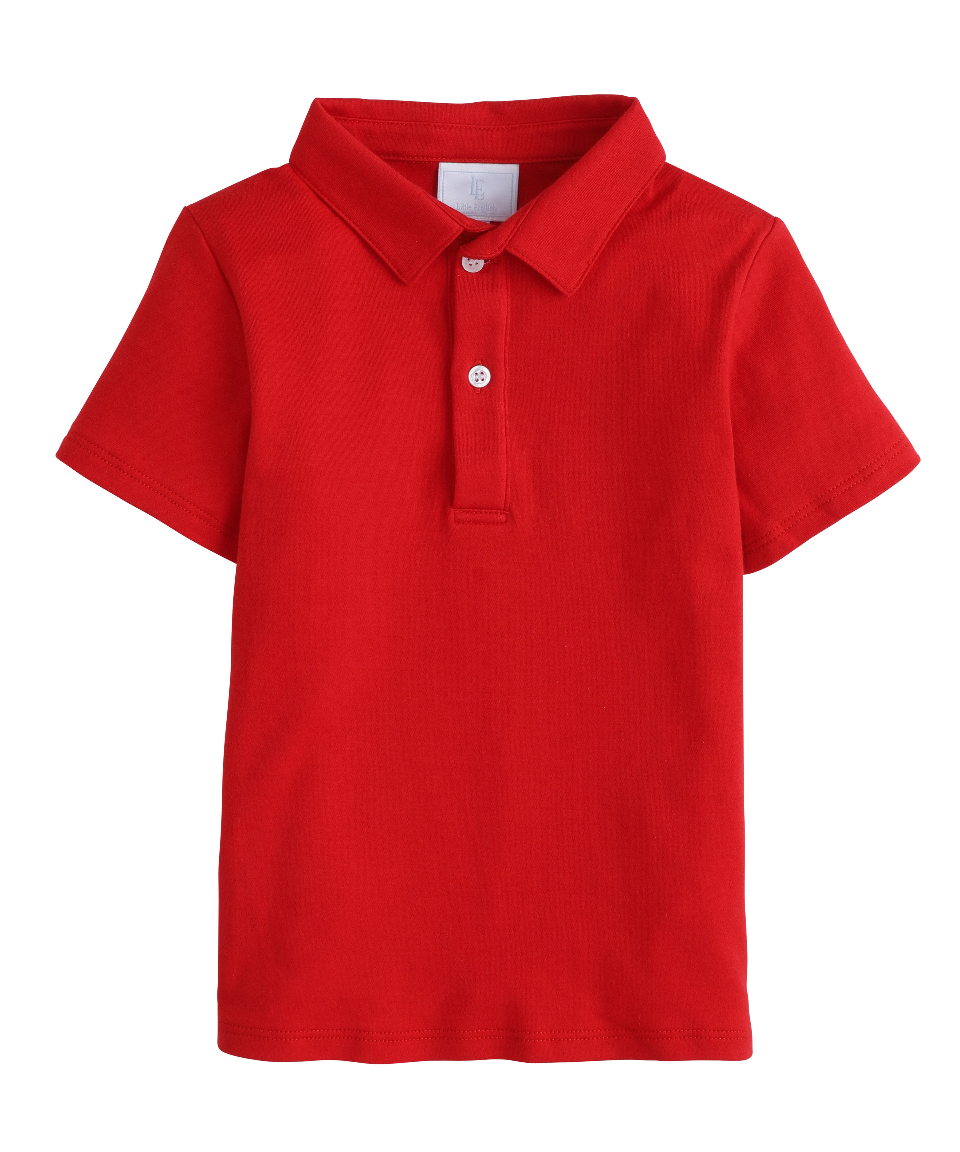Little English Short Sleeve Solid Polo - Red