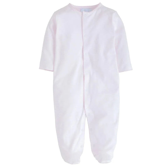 Little English Signature Striped Footie - Light Pink