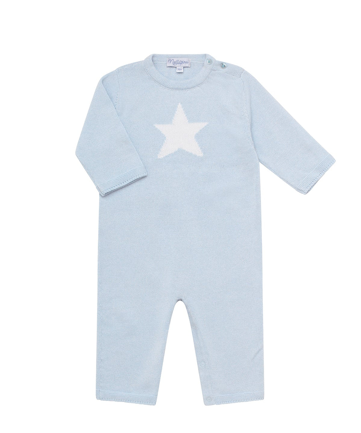 Nellapima Star Knit Blue Baby Romper