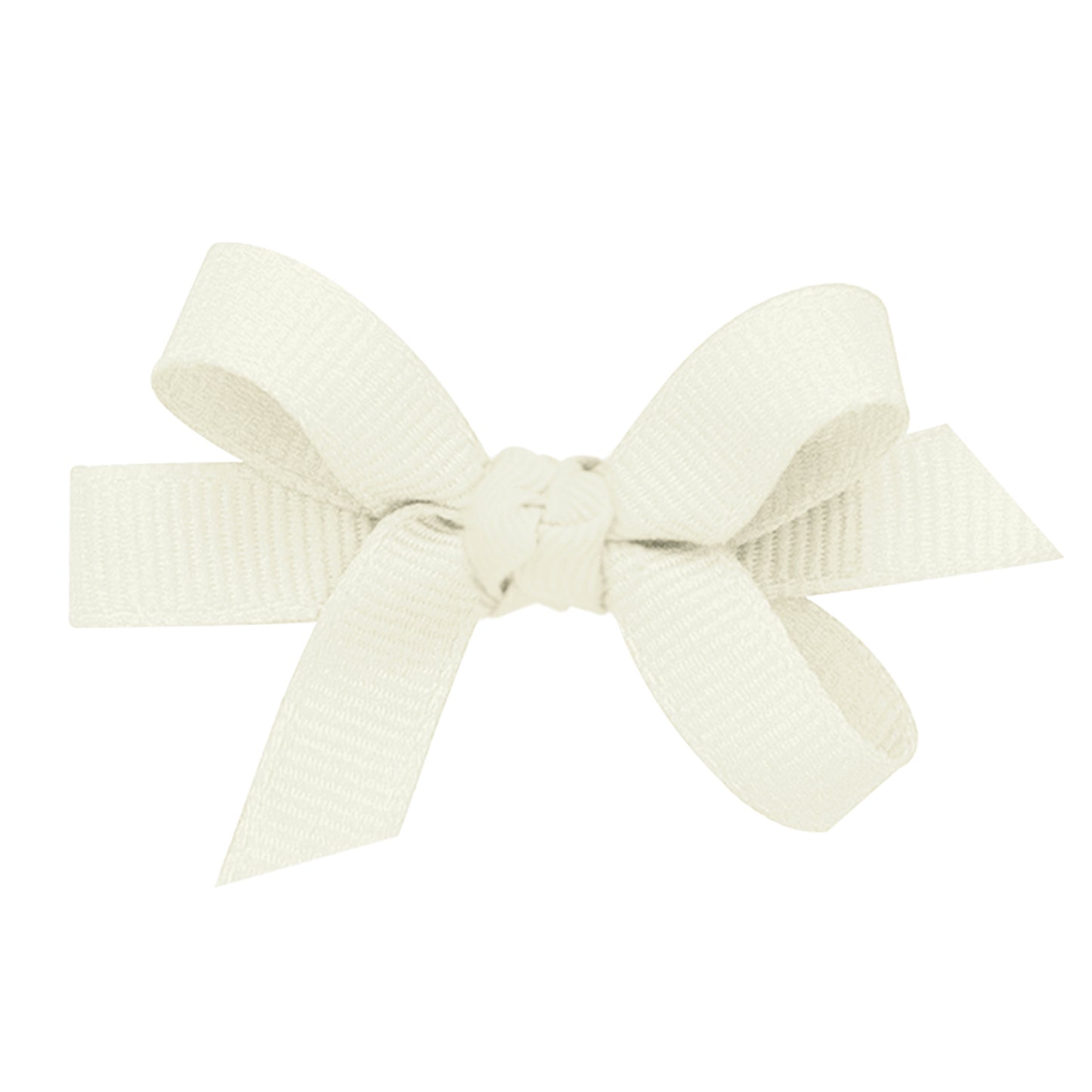 Sweet Baby Grosgrain Bow with Center Knot - Antique White