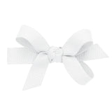 Sweet Baby Grosgrain Bow with Center Knot - White