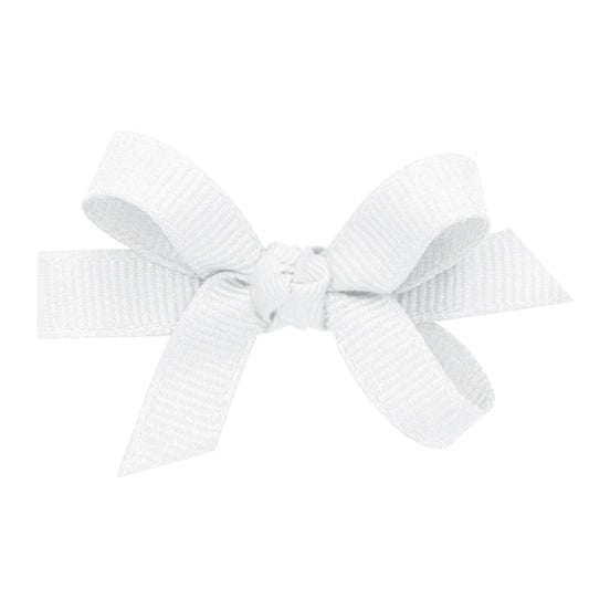 Sweet Baby Grosgrain Bow with Center Knot - White