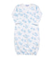 Nellapima Teddy Bear Toile Baby Gown - Blue 