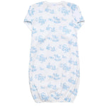 Nellapima Teddy Bear Toile Baby Gown - Blue 