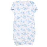 Nellapima Teddy Bear Toile Baby Gown - Blue 