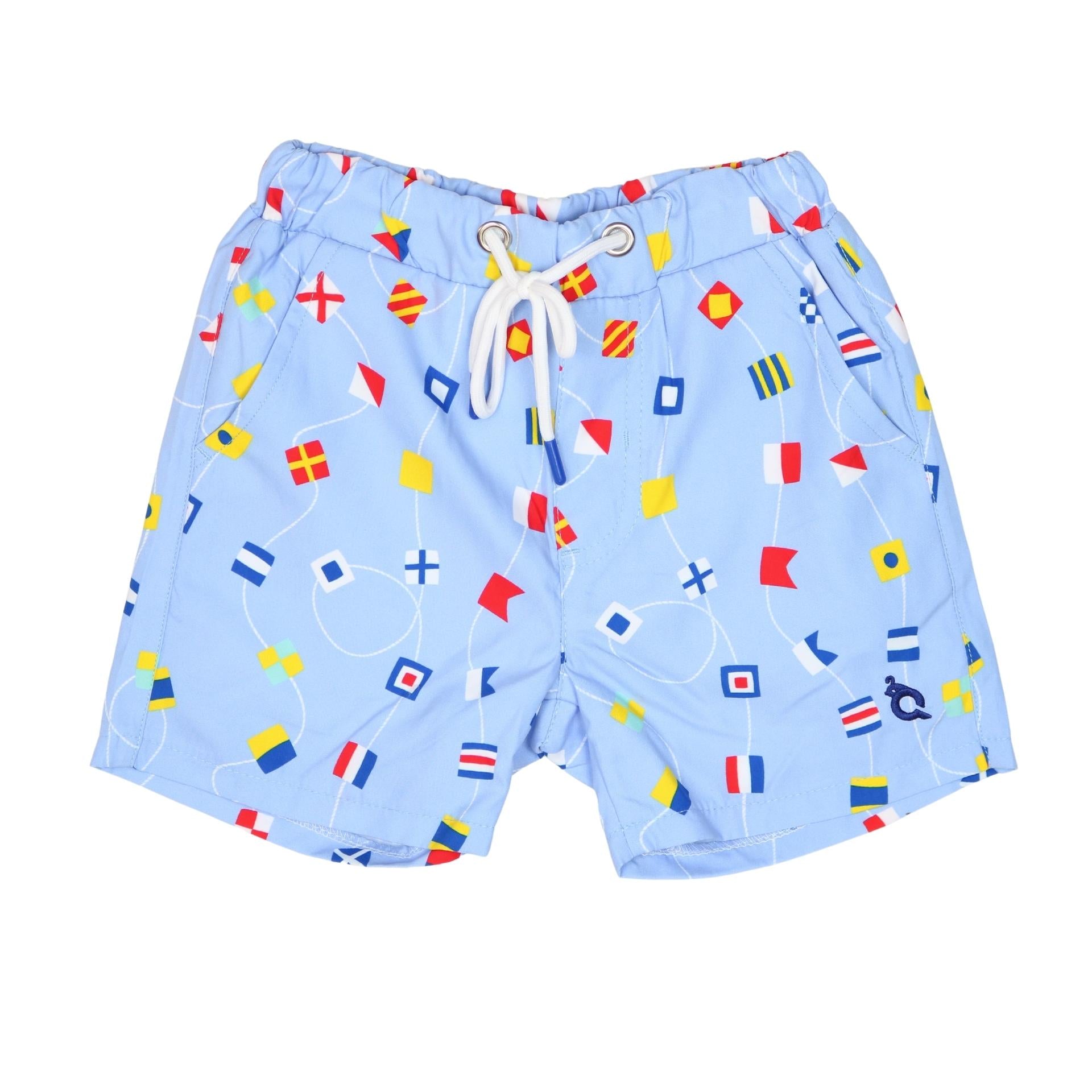 blueQuail nautical flags swim trunks