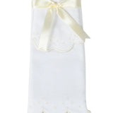 The Proper Peony Scalloped Bib and Burp Set - Ecru