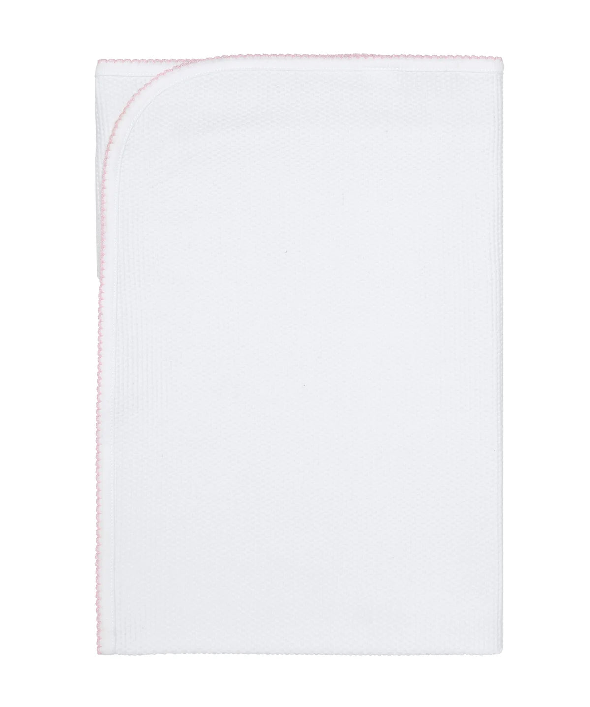 Nellapima White Bubble Baby Blanket - Pink Picot Trim