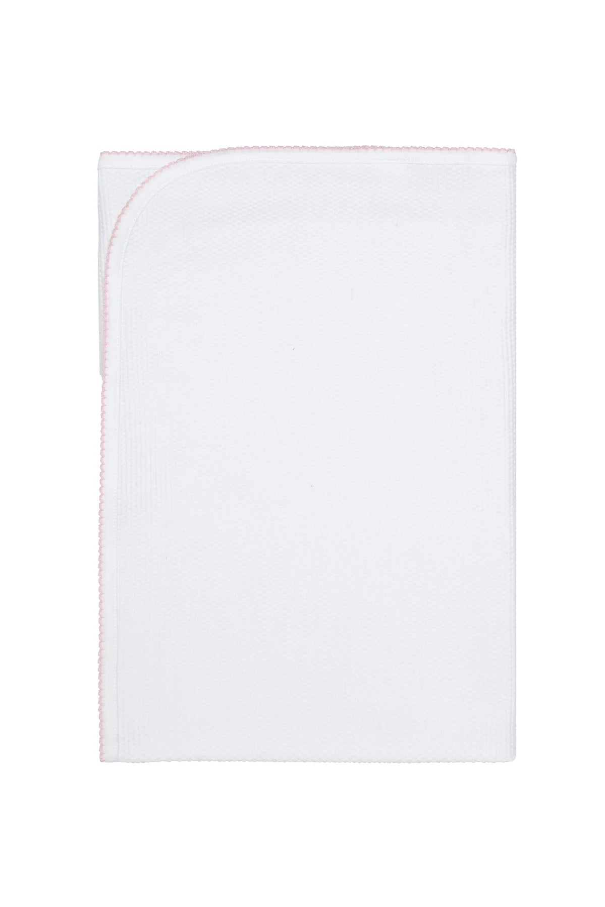 Nellapima White Bubble Baby Blanket - Pink Picot Trim