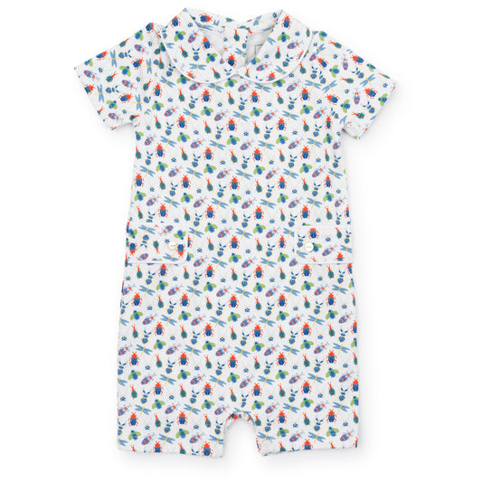 Lila and Hayes Henry Boys' Pima Cotton Shortall - Busy Bugs