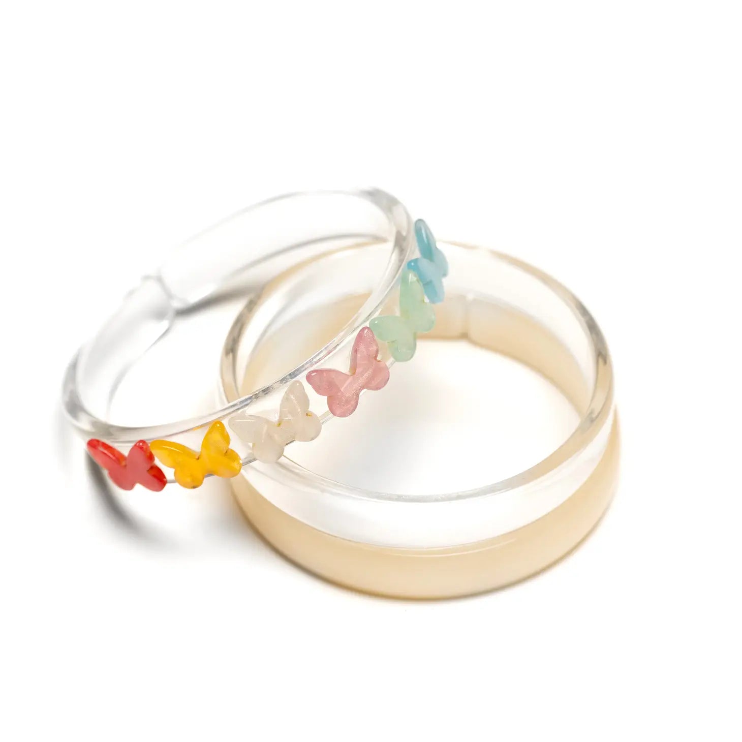 Lilies & Roses Butterfly Pearl Pastel Bangle Set of 3