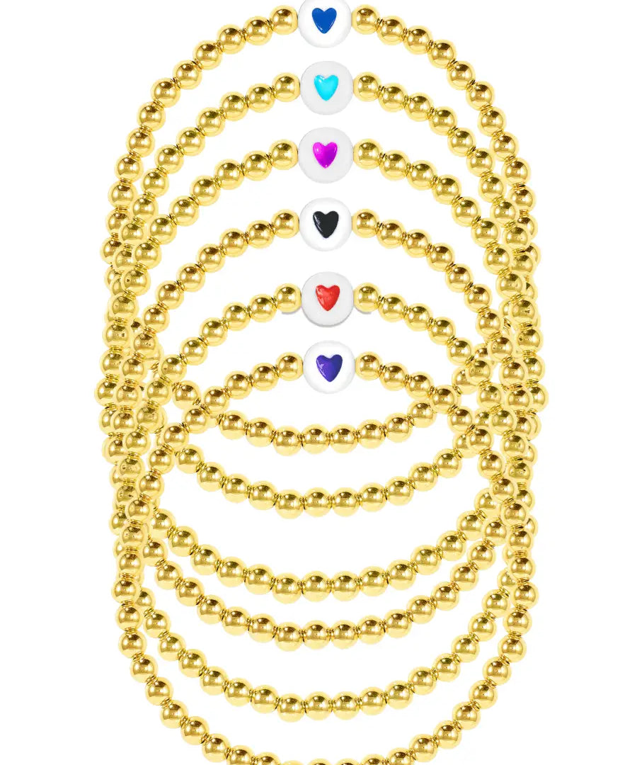 LeMel Kid Heart Stretch Bracelet - Pink