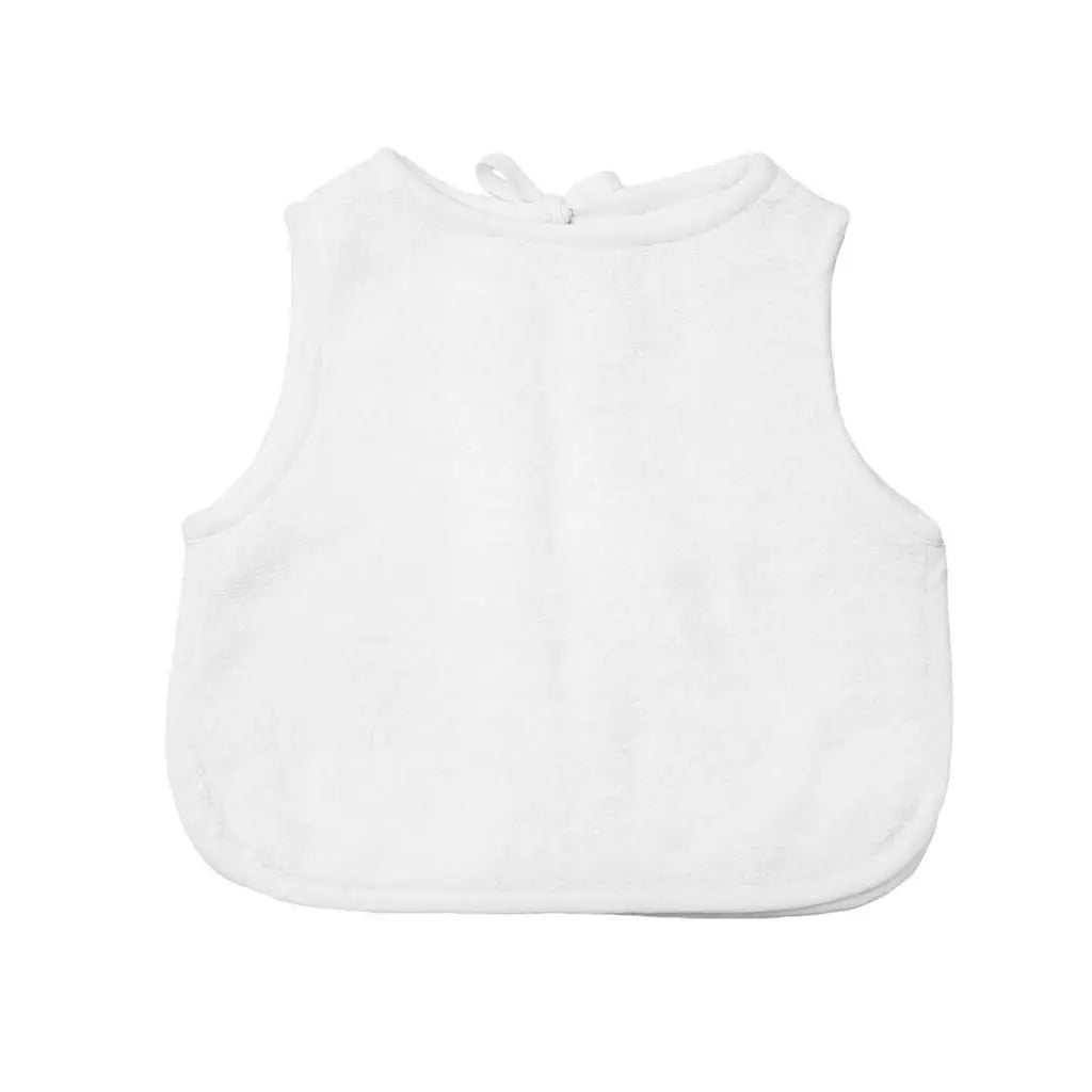 Louelle. Apron Bib - White Linen